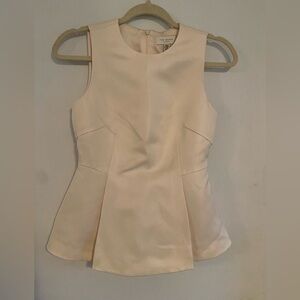 Ted Baker Ivory Sleeveless Peplum Blouse